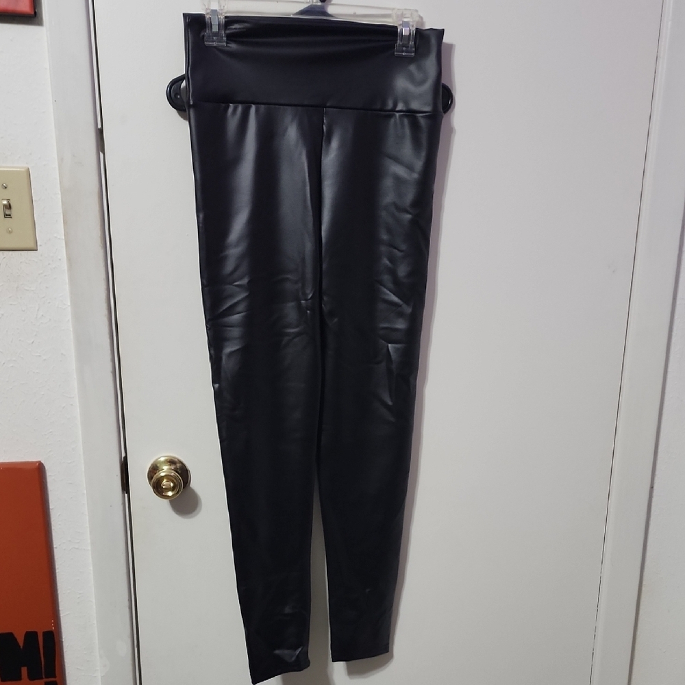 Black Faux Leather Leggings